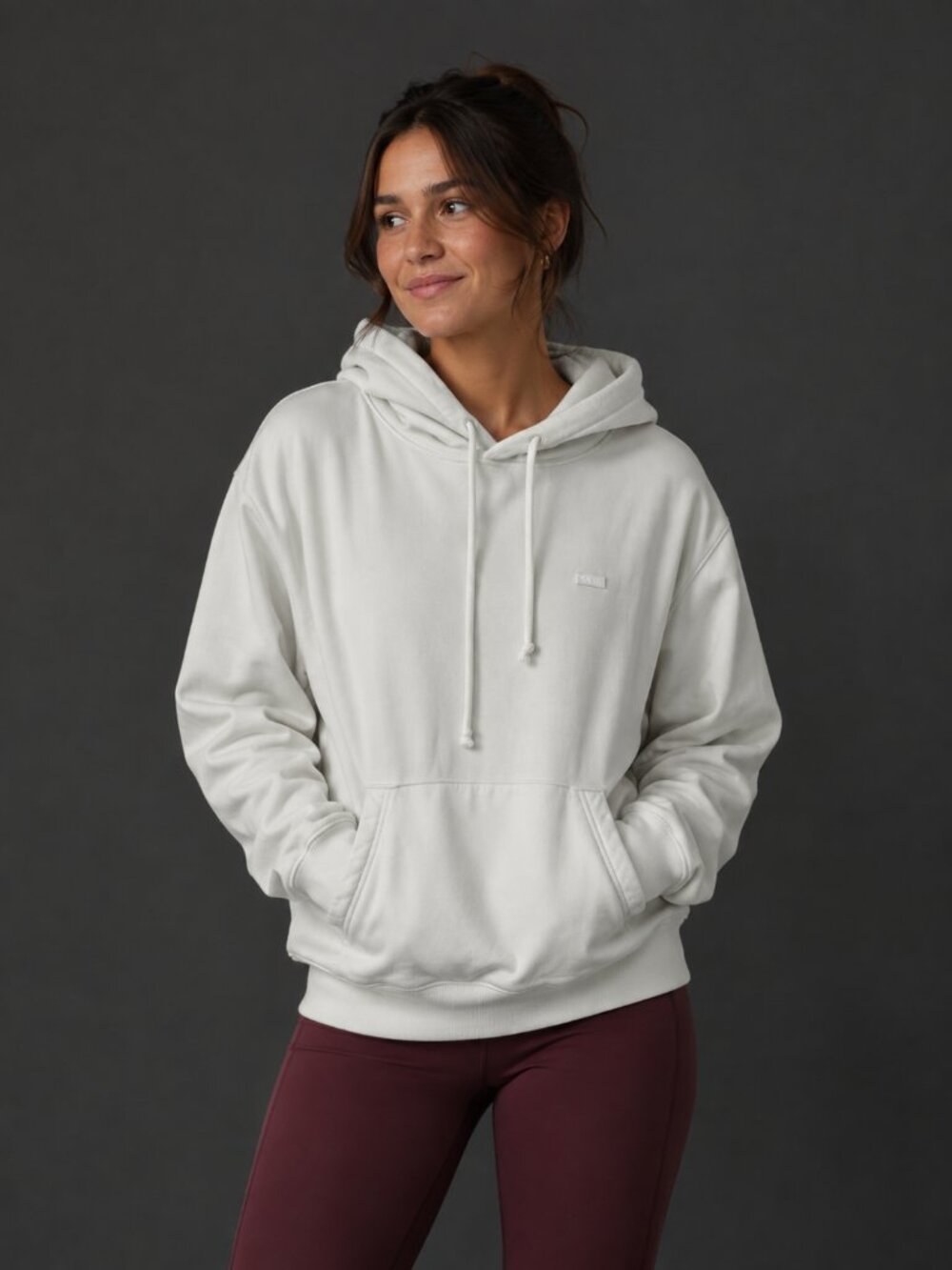 Kith Jane Hoodie Sweatshirt with Kangaroo Pocket in Cream, Size S